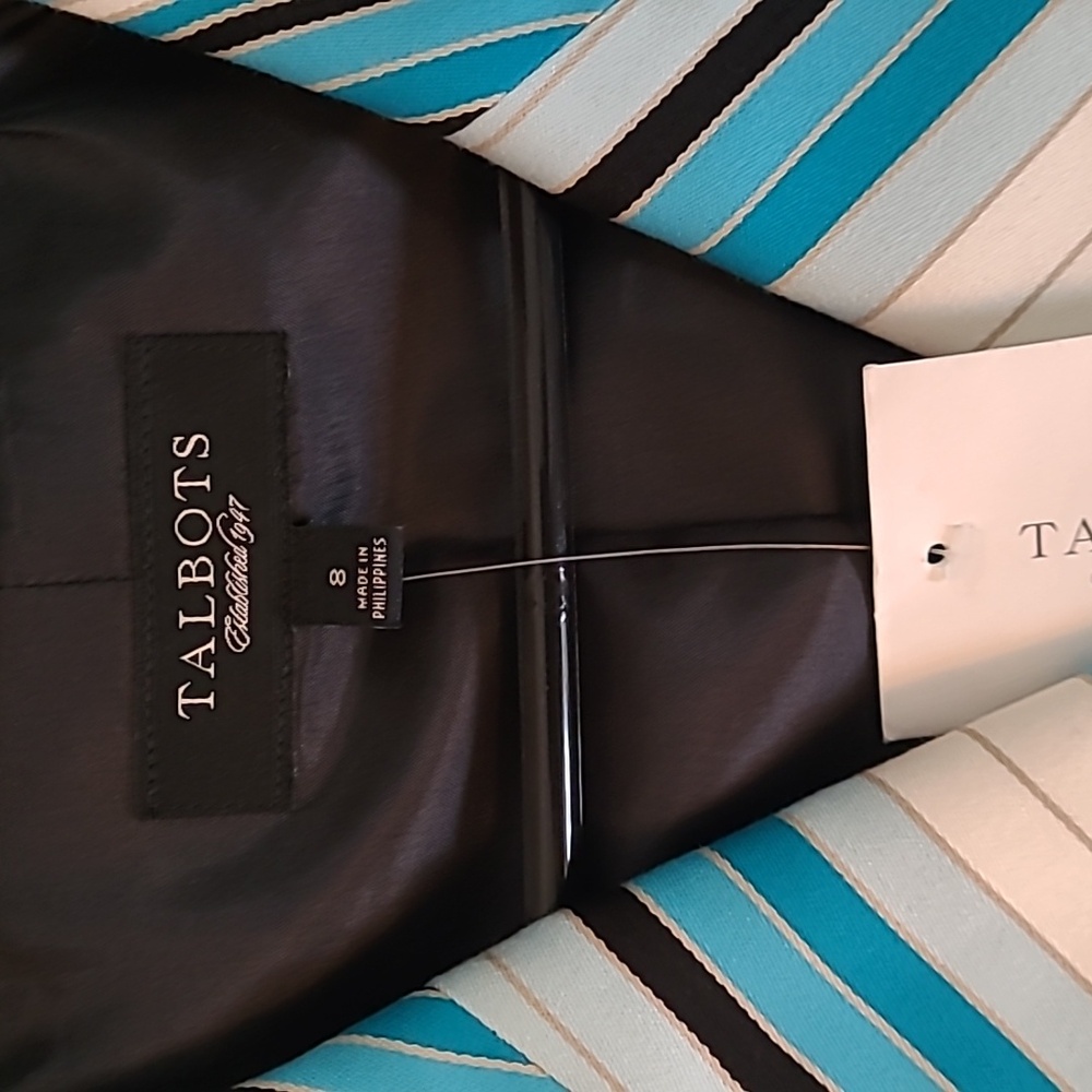 Talbots Blue Striped Jacket/Blazer - Picture 2 of 2
